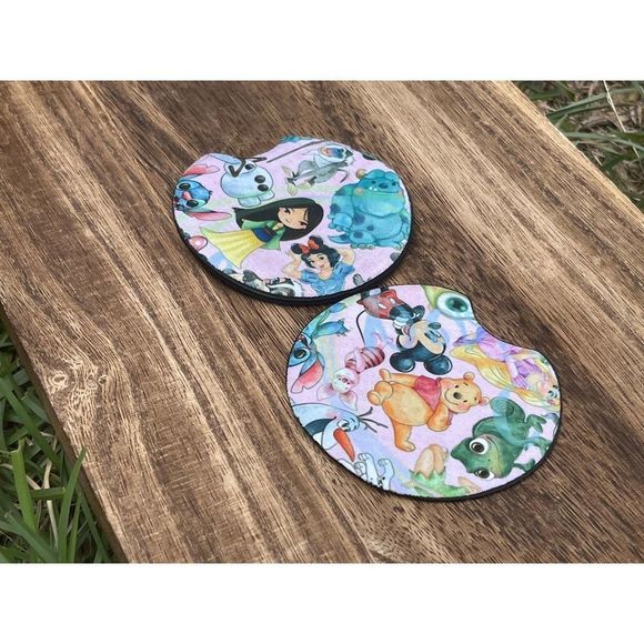 Pink Disney Characters Car Coasters 2 Pack - Picture 3 of 6